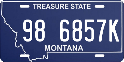 MT license plate 986857K