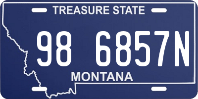 MT license plate 986857N