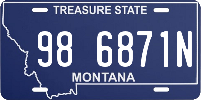 MT license plate 986871N