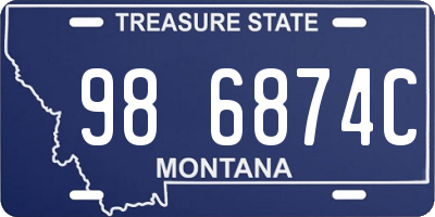 MT license plate 986874C