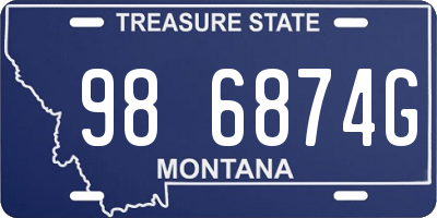 MT license plate 986874G
