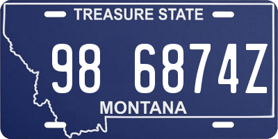 MT license plate 986874Z