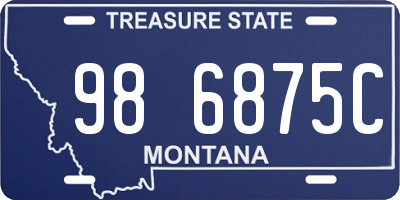 MT license plate 986875C