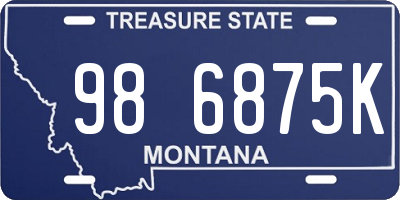 MT license plate 986875K