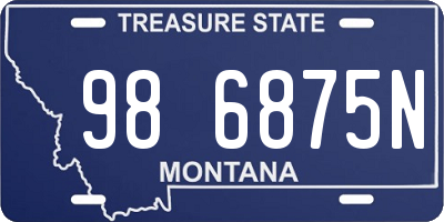 MT license plate 986875N