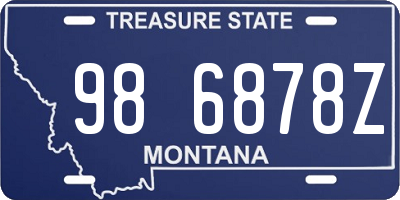 MT license plate 986878Z