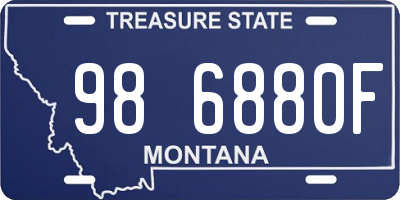 MT license plate 986880F