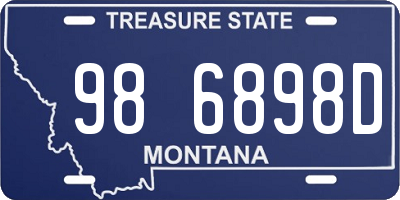 MT license plate 986898D