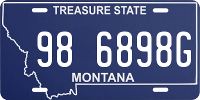 MT license plate 986898G