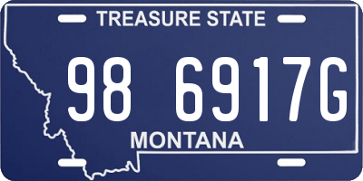 MT license plate 986917G