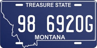 MT license plate 986920G