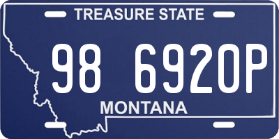 MT license plate 986920P