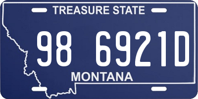 MT license plate 986921D