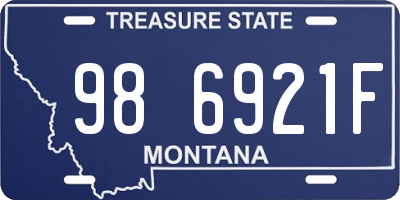 MT license plate 986921F
