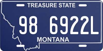 MT license plate 986922L