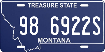MT license plate 986922S