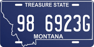 MT license plate 986923G