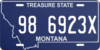 MT license plate 986923X