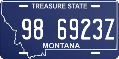MT license plate 986923Z