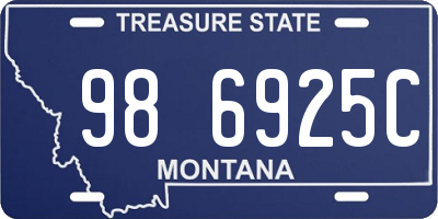 MT license plate 986925C