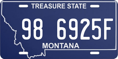 MT license plate 986925F