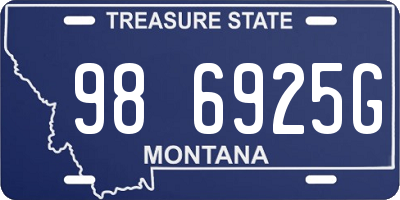 MT license plate 986925G