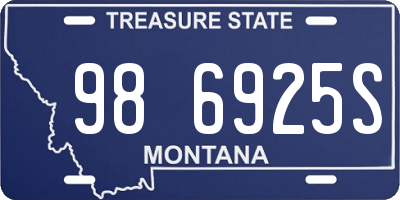 MT license plate 986925S