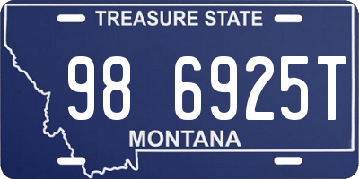 MT license plate 986925T