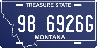 MT license plate 986926G
