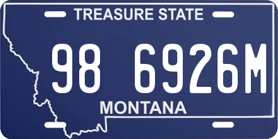 MT license plate 986926M