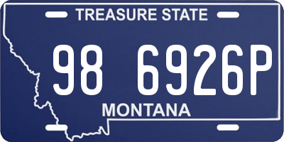 MT license plate 986926P