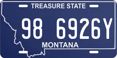 MT license plate 986926Y