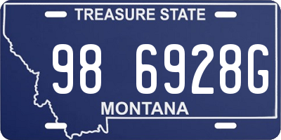 MT license plate 986928G