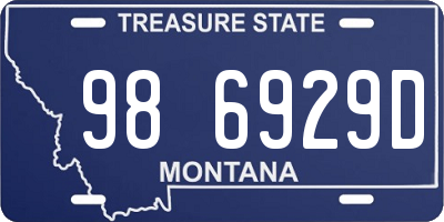 MT license plate 986929D