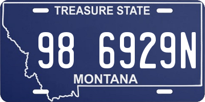 MT license plate 986929N
