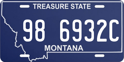 MT license plate 986932C