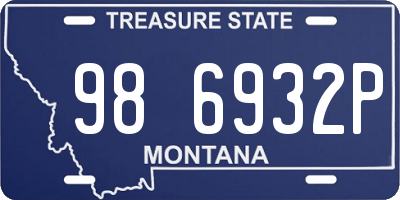 MT license plate 986932P