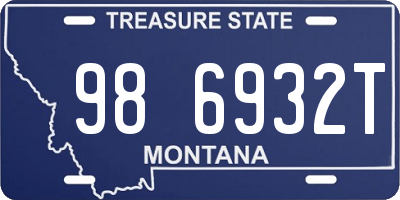 MT license plate 986932T