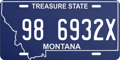 MT license plate 986932X