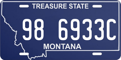 MT license plate 986933C