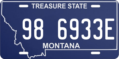MT license plate 986933E