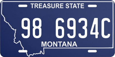 MT license plate 986934C