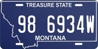 MT license plate 986934W