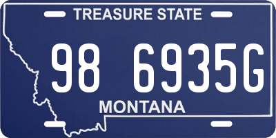 MT license plate 986935G
