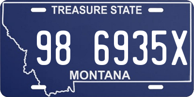 MT license plate 986935X