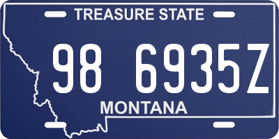 MT license plate 986935Z