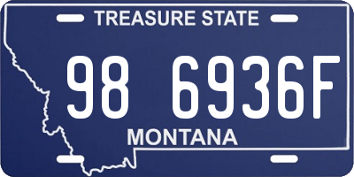 MT license plate 986936F