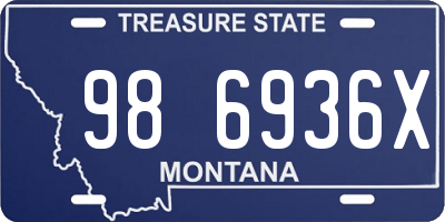 MT license plate 986936X