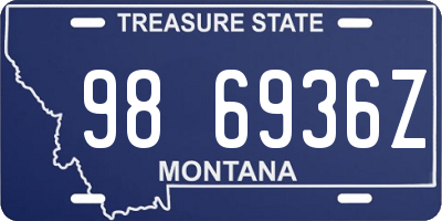 MT license plate 986936Z