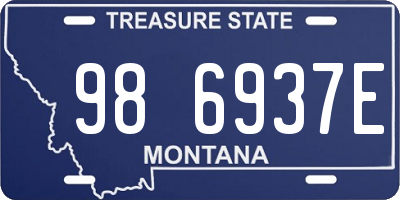 MT license plate 986937E